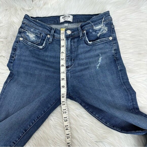 Agolde Women's Sophie Denim Hi-Rise Distressed Mid-Rise Skinny Jeans W26/L26 - Picture 10 of 13